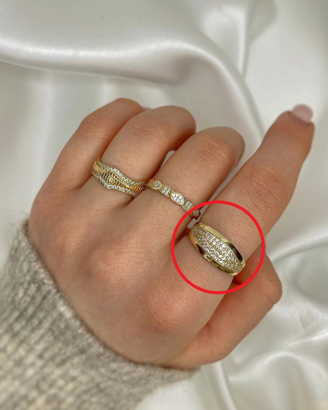 Goldring mit Zirkonien ver. Varianten