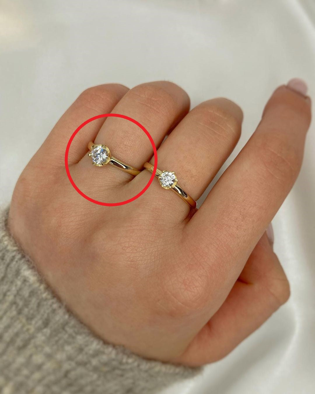 Gold-Solitärringe mit Zirkon ver. Varianten