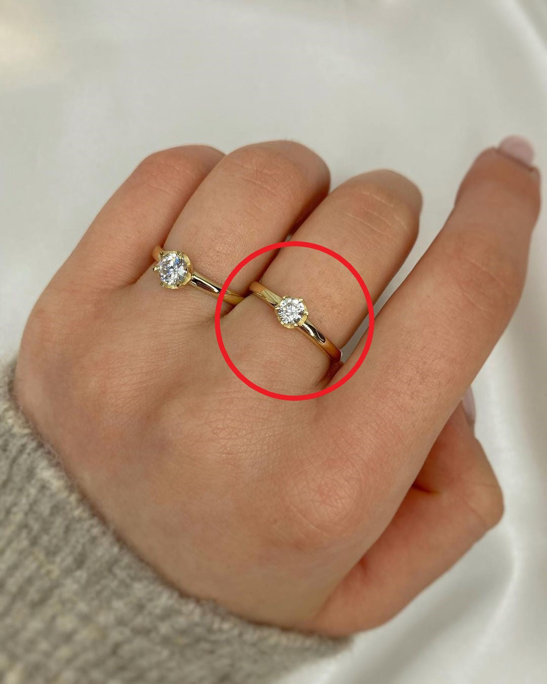 Gold-Solitärringe mit Zirkon ver. Varianten