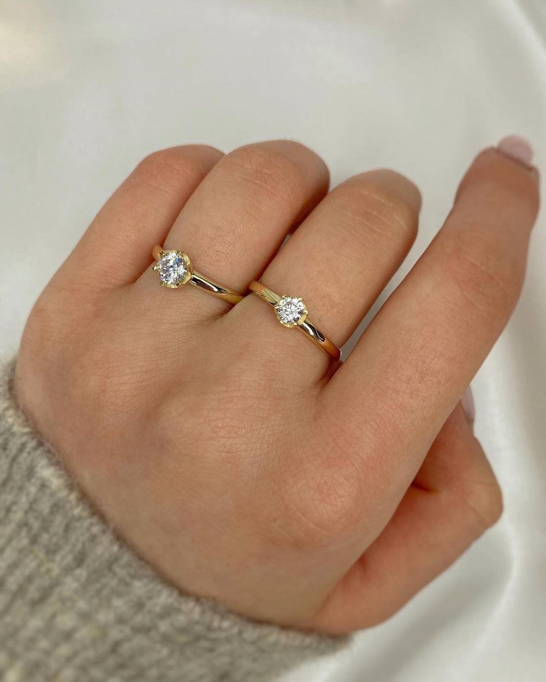 Gold-Solitärringe mit Zirkon ver. Varianten